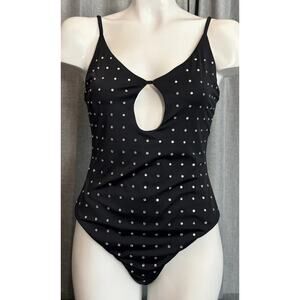 Beach Riot Black One-Piece Swimsuit with Silver Stud Detailing